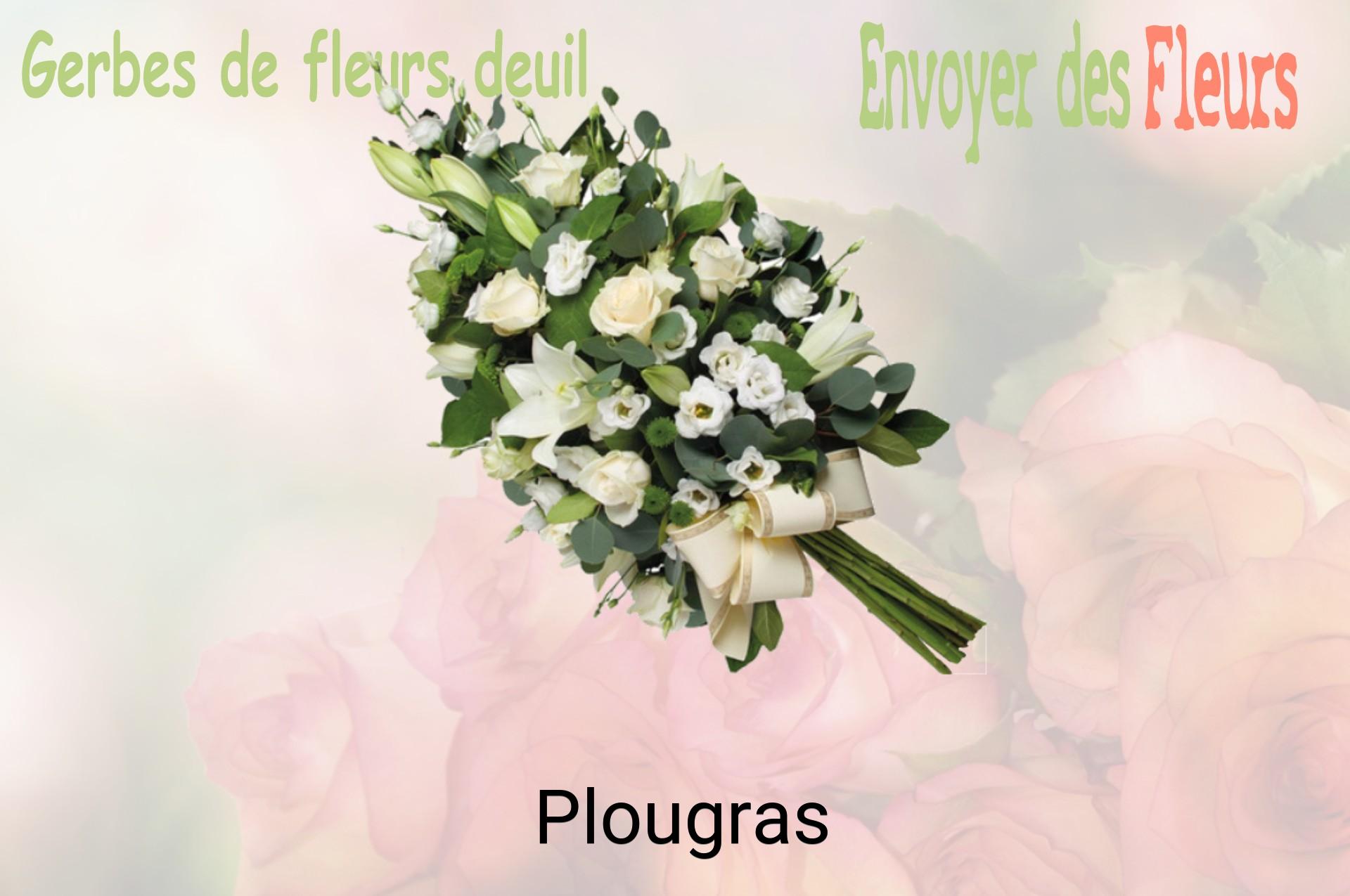 Gerbe de fleurs de deuil livrée à Plougras